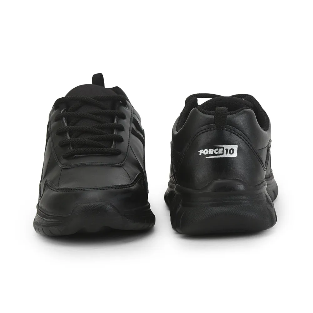 Force 10 Black Lacing Uniform School Shoes For Kids 9906-02T By Liberty