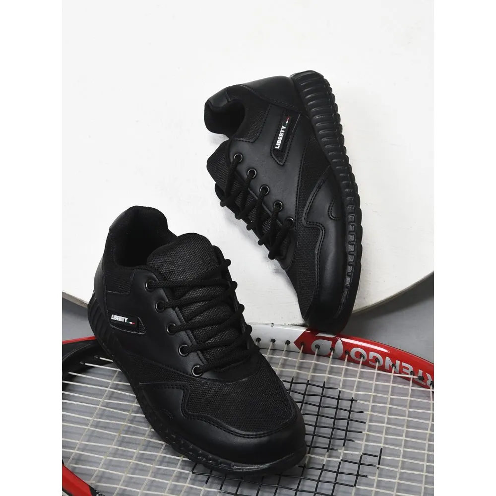 Force 10 Black Lacing Uniform School Shoes For Kids 9906-90GN By Liberty