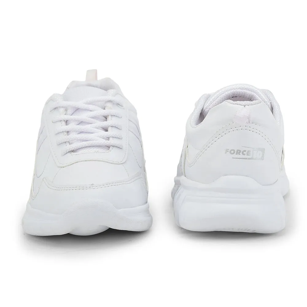 Force 10 White Lacing Uniform School Shoes For Kids 9906-02T By Liberty