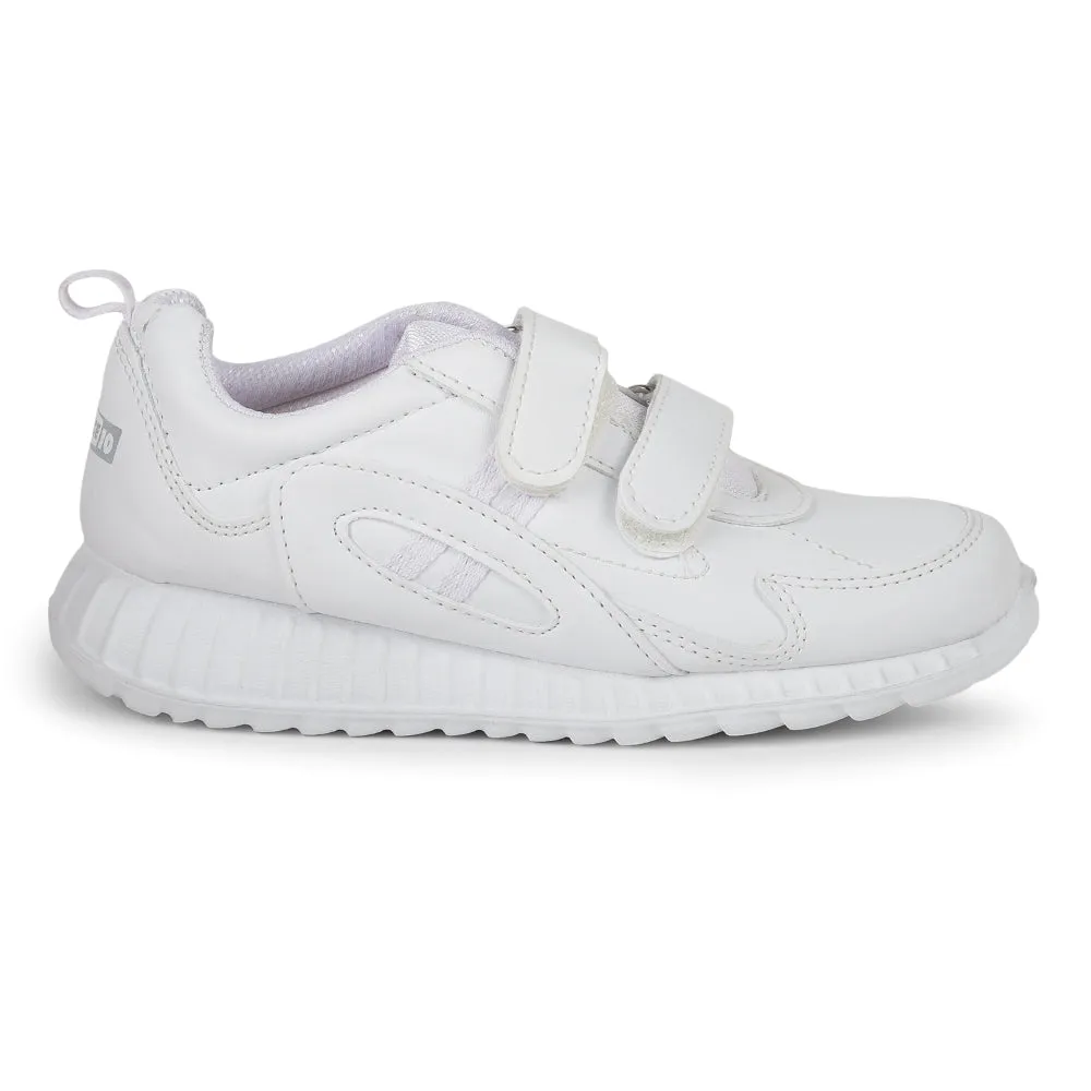 Force 10 White Velcro Uniform School Shoes For Kids 9906-02T-V By Liberty