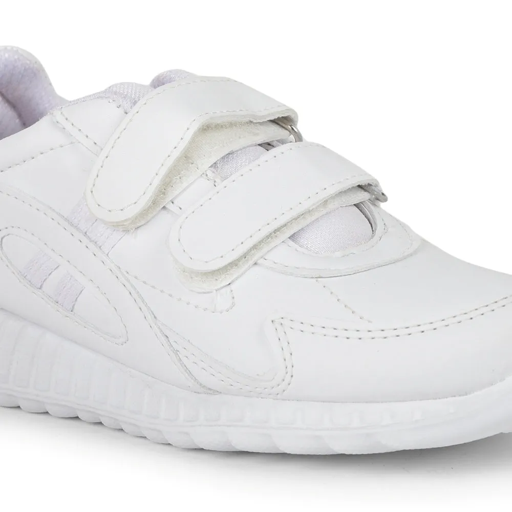 Force 10 White Velcro Uniform School Shoes For Kids 9906-02T-V By Liberty