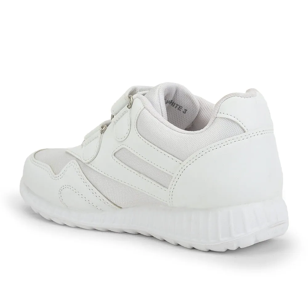 Force 10 White Velcro Uniform School Shoes For Kids 9906-90VGN By Liberty