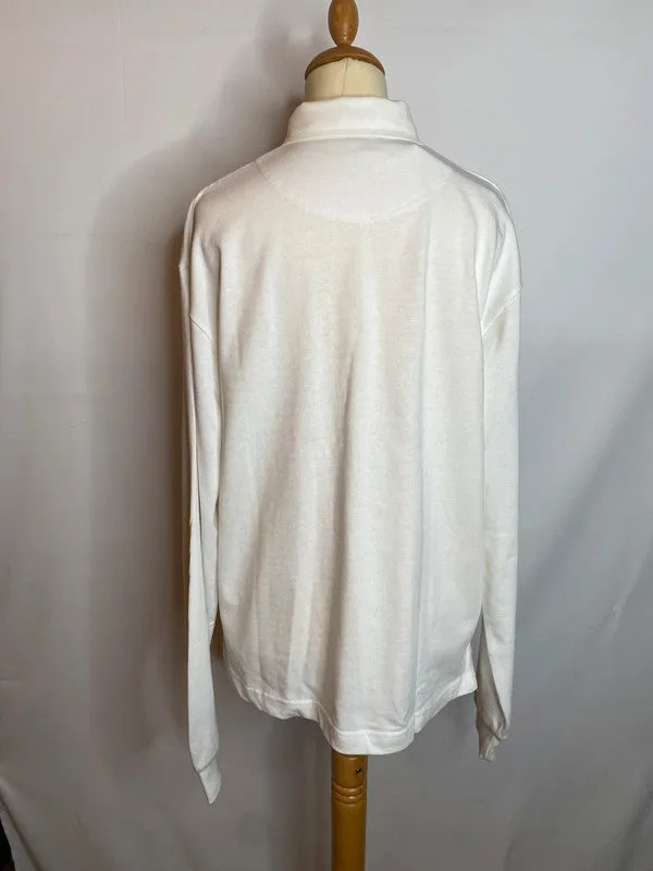 Front row clothing - BNWT - XL 14 - white cotton rugby style top shirt