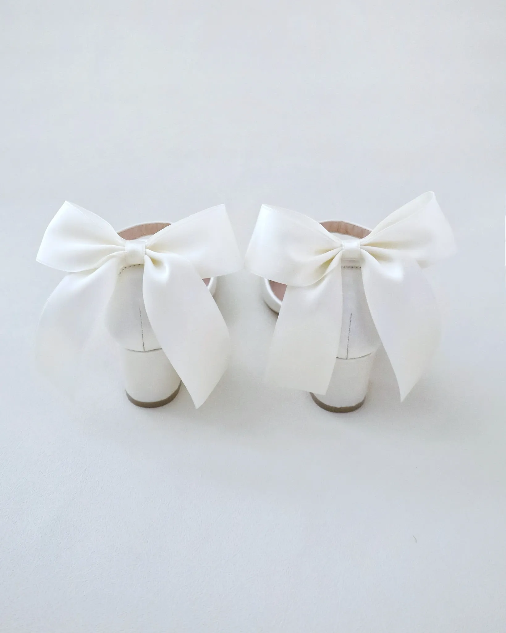 Girls Satin Block Heel Back Satin Bow - SEO Result