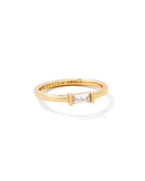 Gold Crystal Juliette Band Ring