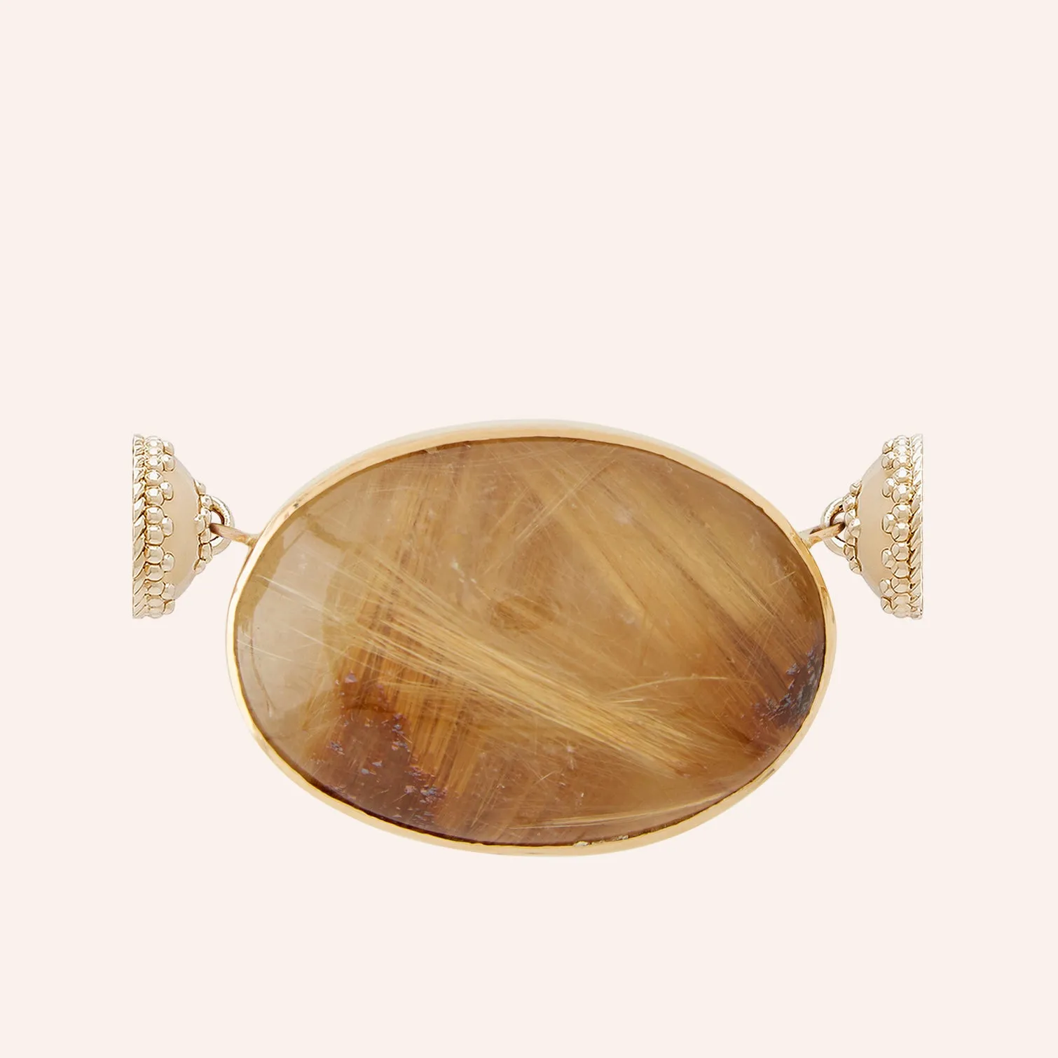 Golden Rutilated Quartz Oval Cabochon Centerpiece