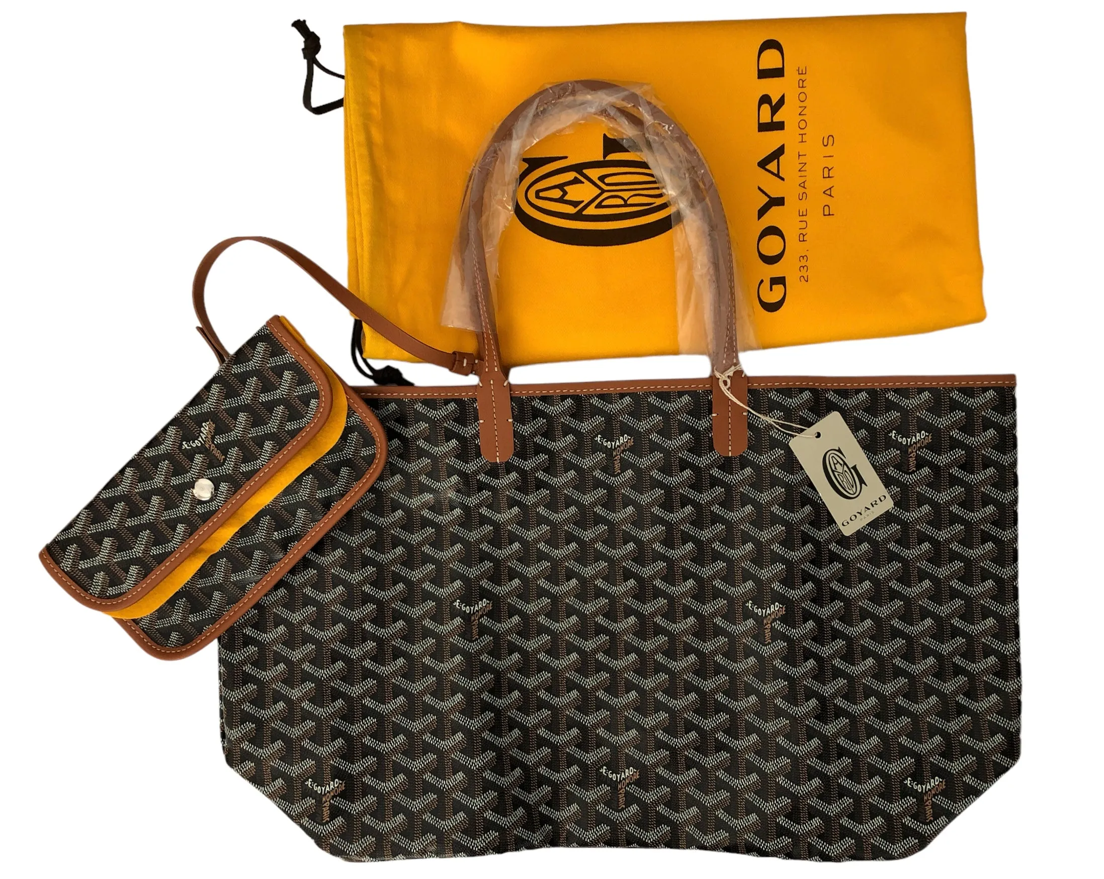 Goyard St. Louis Black Tan PM New With Tags