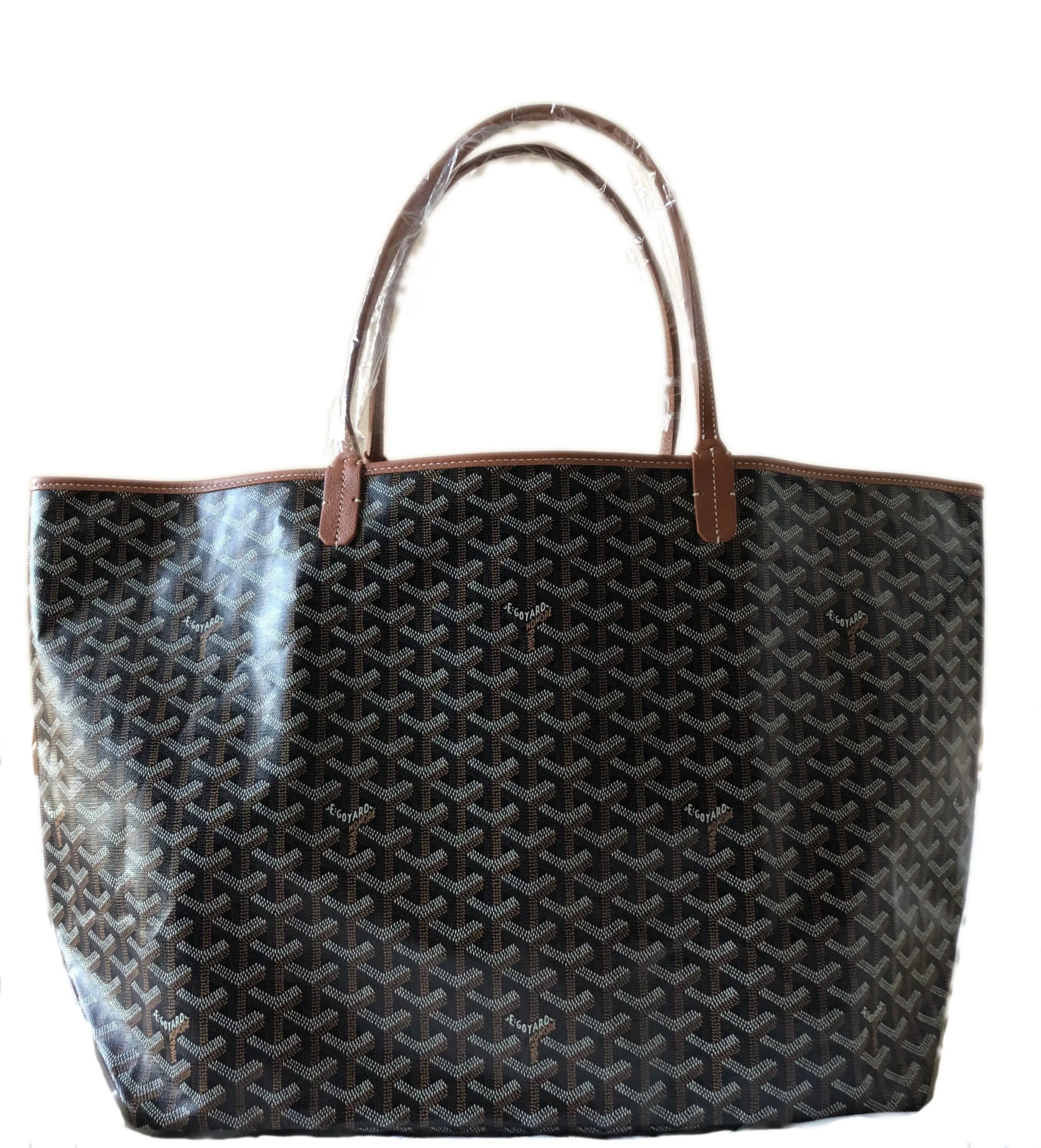 Goyard St. Louis Tote Black Tan Trim GM - New with Tags