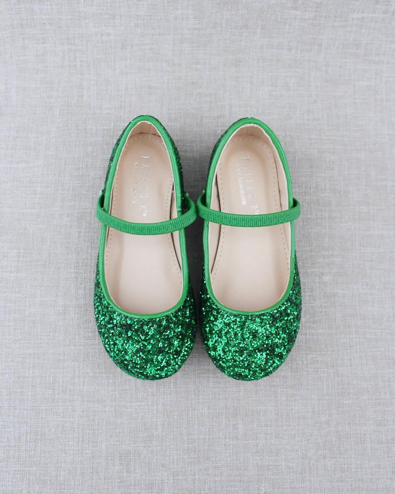 Green Glitter Mary Jane Ballet Flats - Google: Translate