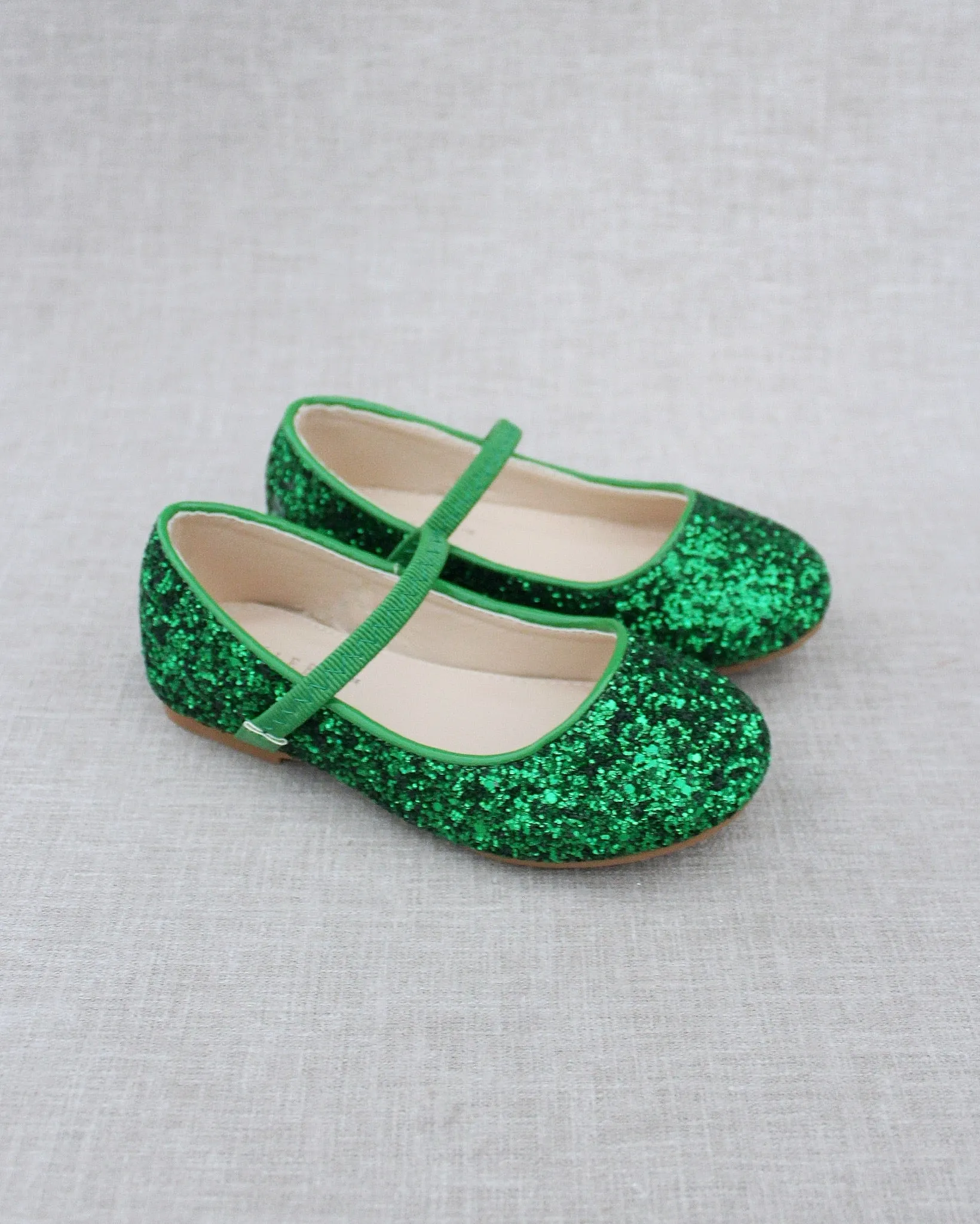 Green Glitter Mary Jane Ballet Flats - Google: Translate