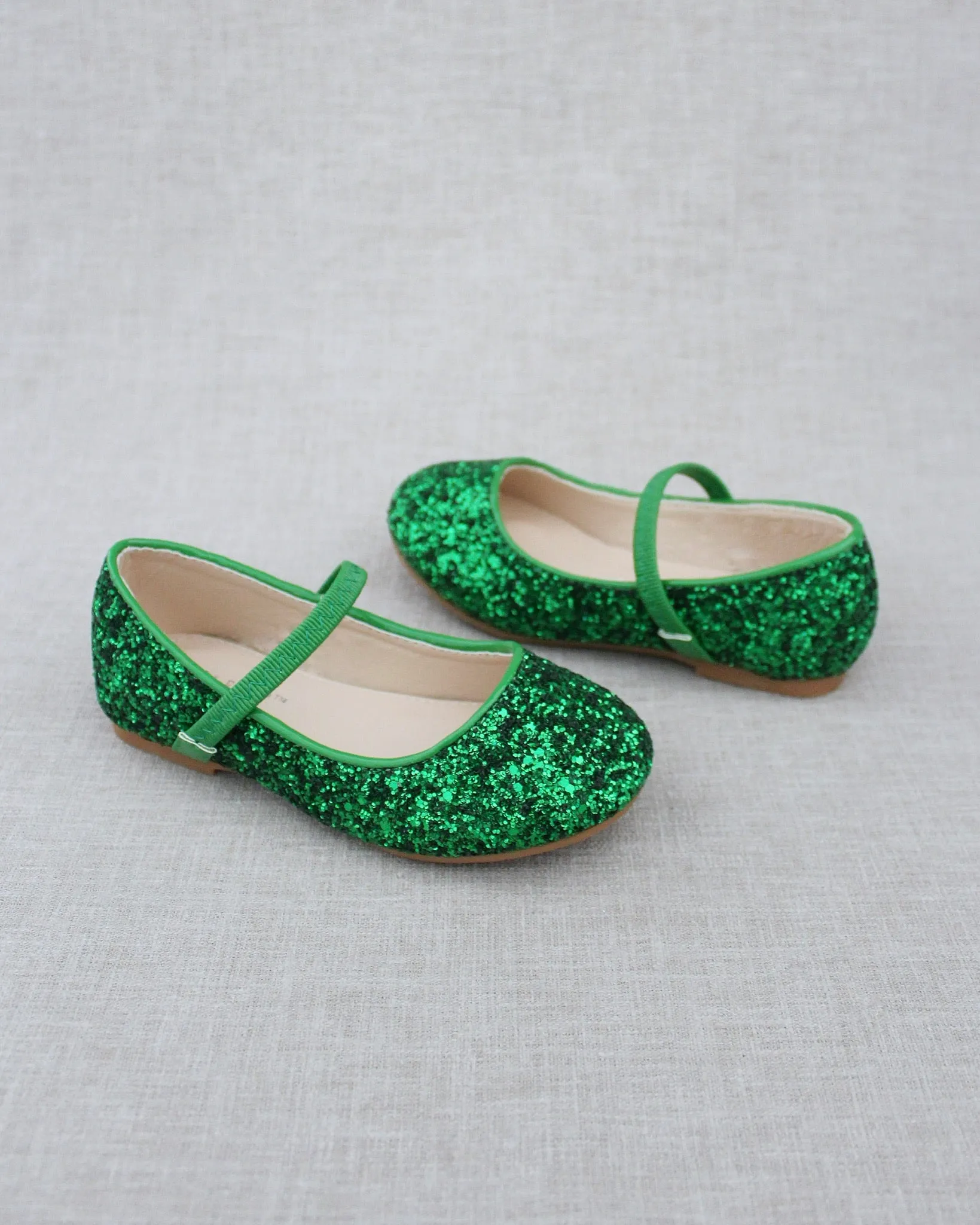 Green Glitter Mary Jane Ballet Flats - Google: Translate