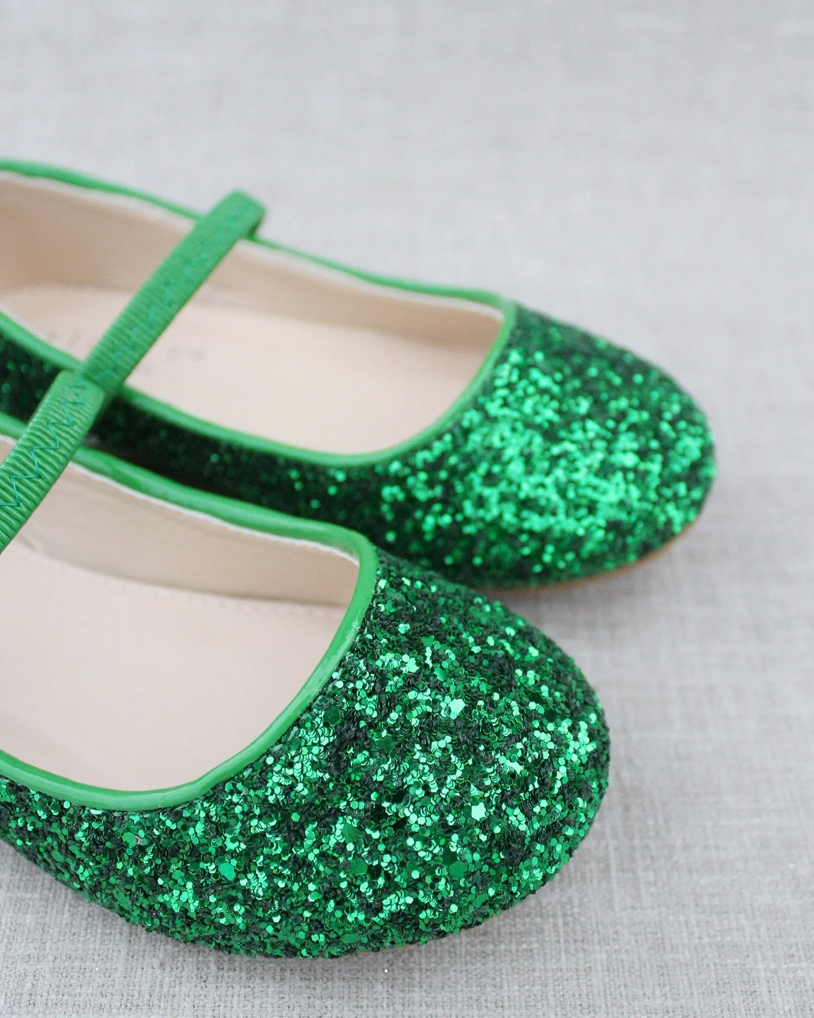 Green Glitter Mary Jane Ballet Flats - Google: Translate