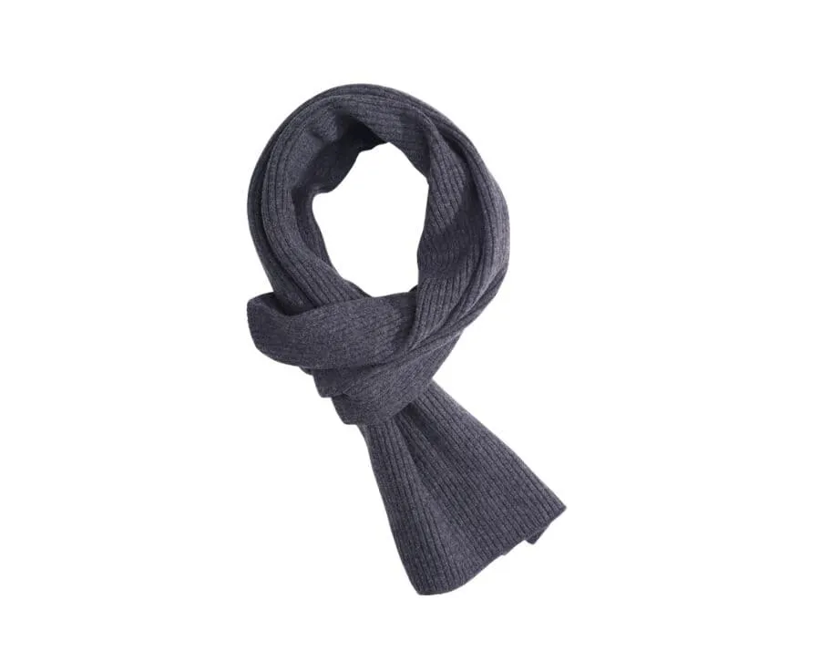 Grey Anthracite Melange Lambswool Scarf