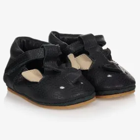 Grey Leather Baby Shoes