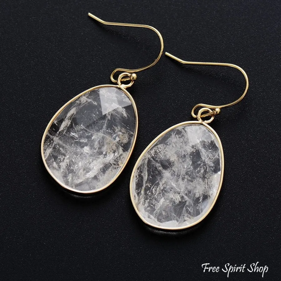 Handmade Clear Quartz Drop Earrings