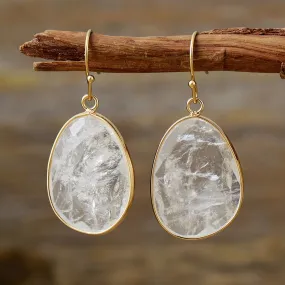 Handmade Clear Quartz Drop Earrings