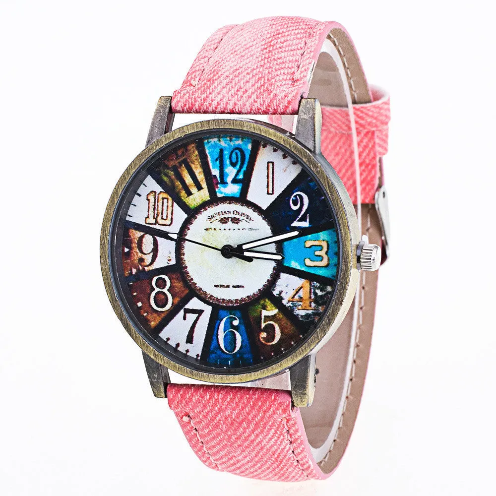 Harajuku Graffiti Pattern Analog Quartz Wrist Watches For Women Men Saat Relojes mujer Ladies Watch Feida