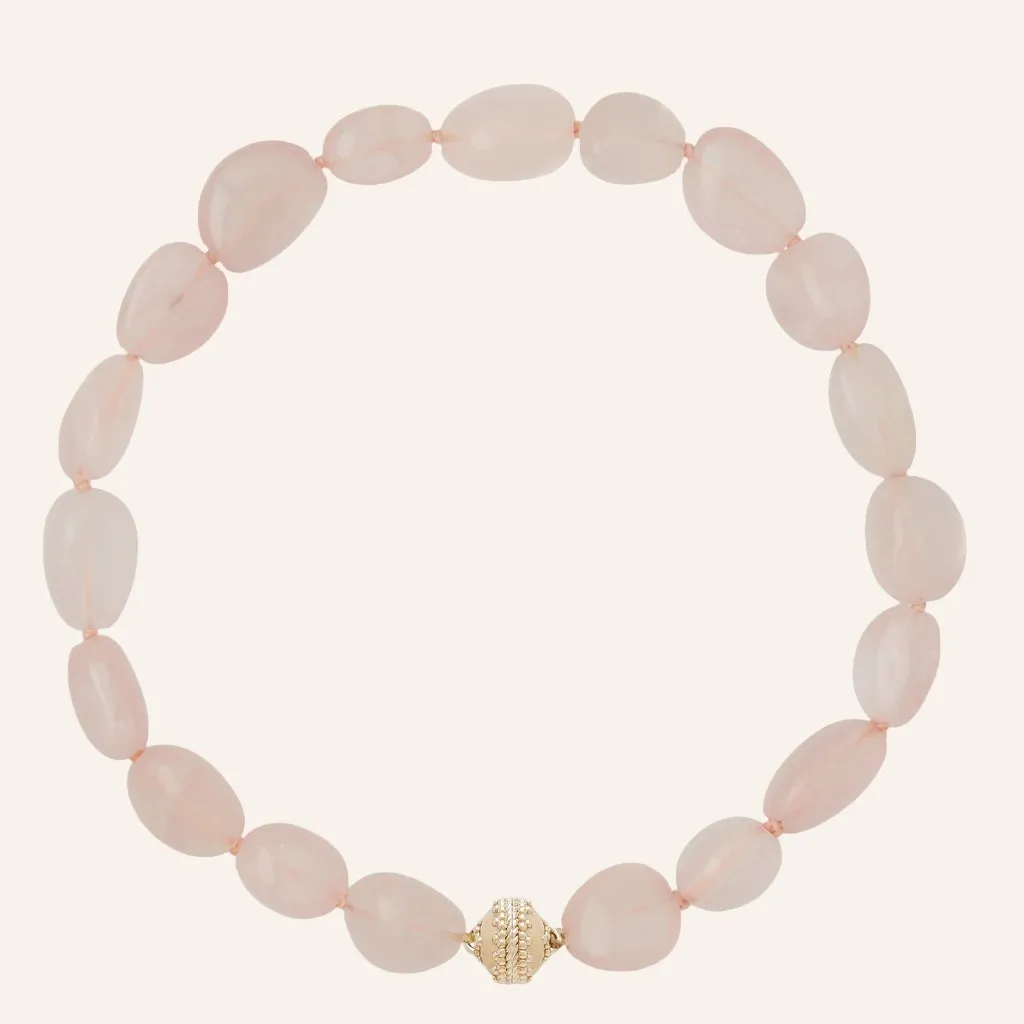 Helen Medium Rose Quartz Tumbled Necklace