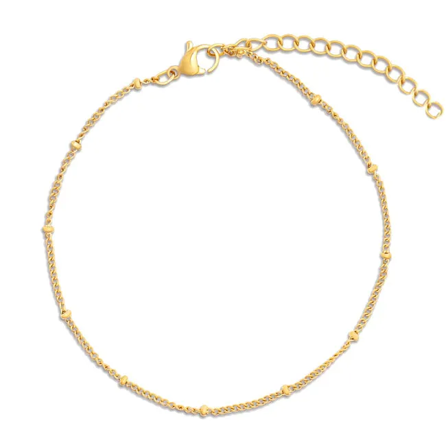 Helsa Beaded Anklet - Delicate Chain Design with Dainty Beads