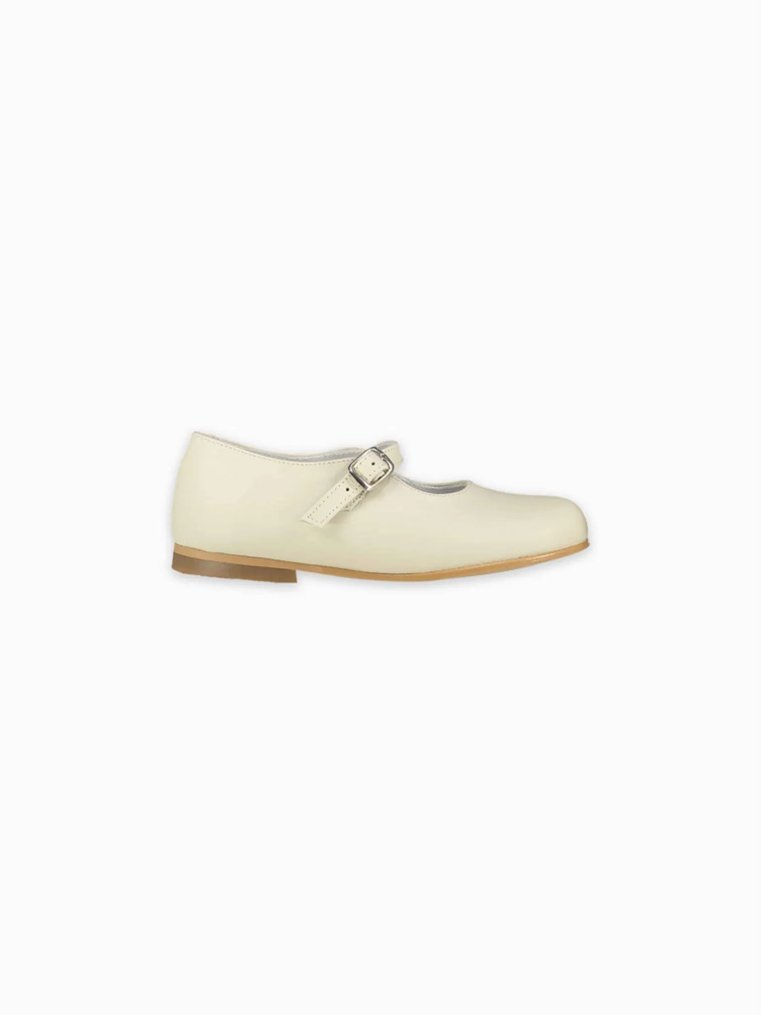 Ivory Leather Girl Mary Jane Shoes