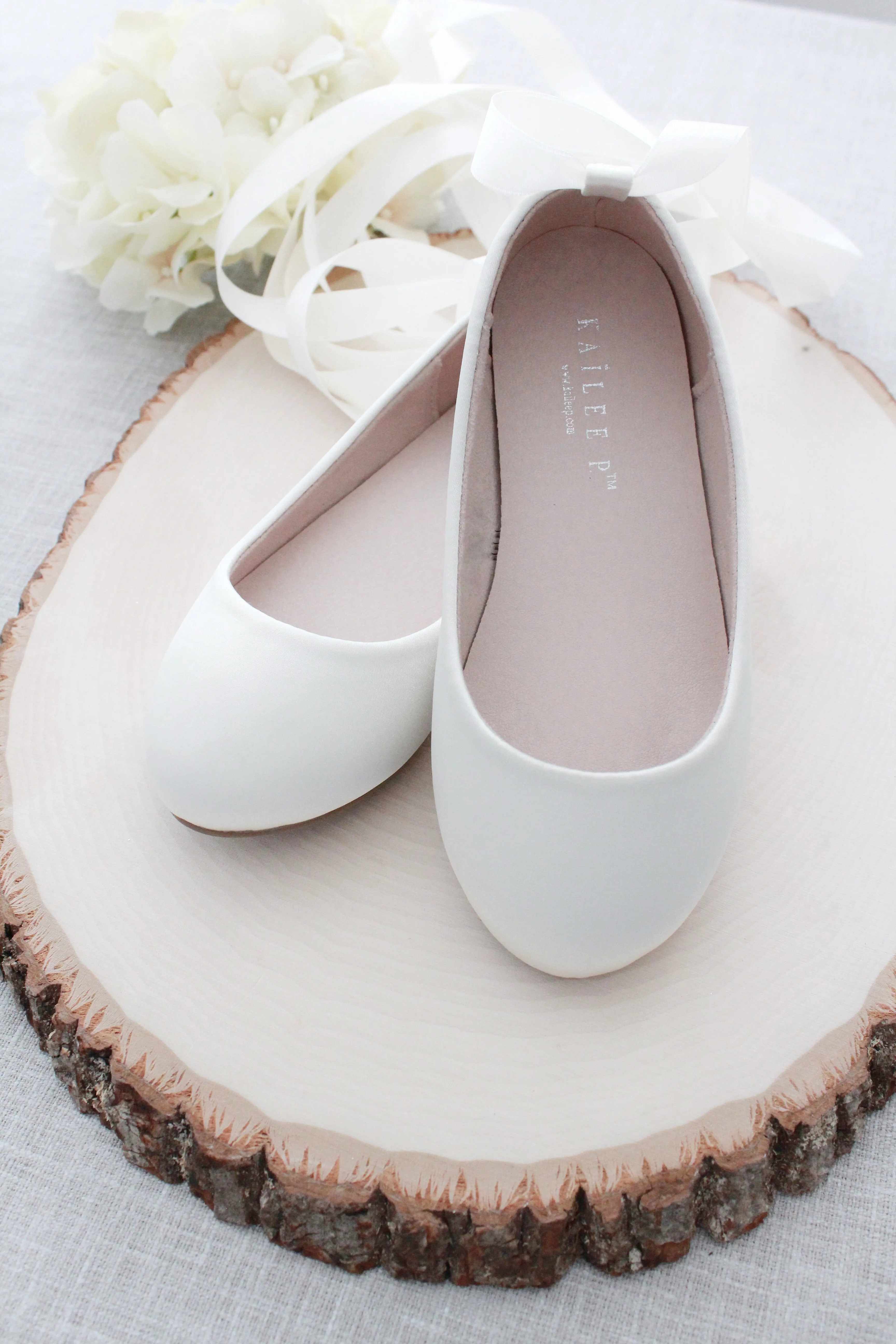 Ivory Satin Ankle Tie or Ballerina Lace Up - Buy now!