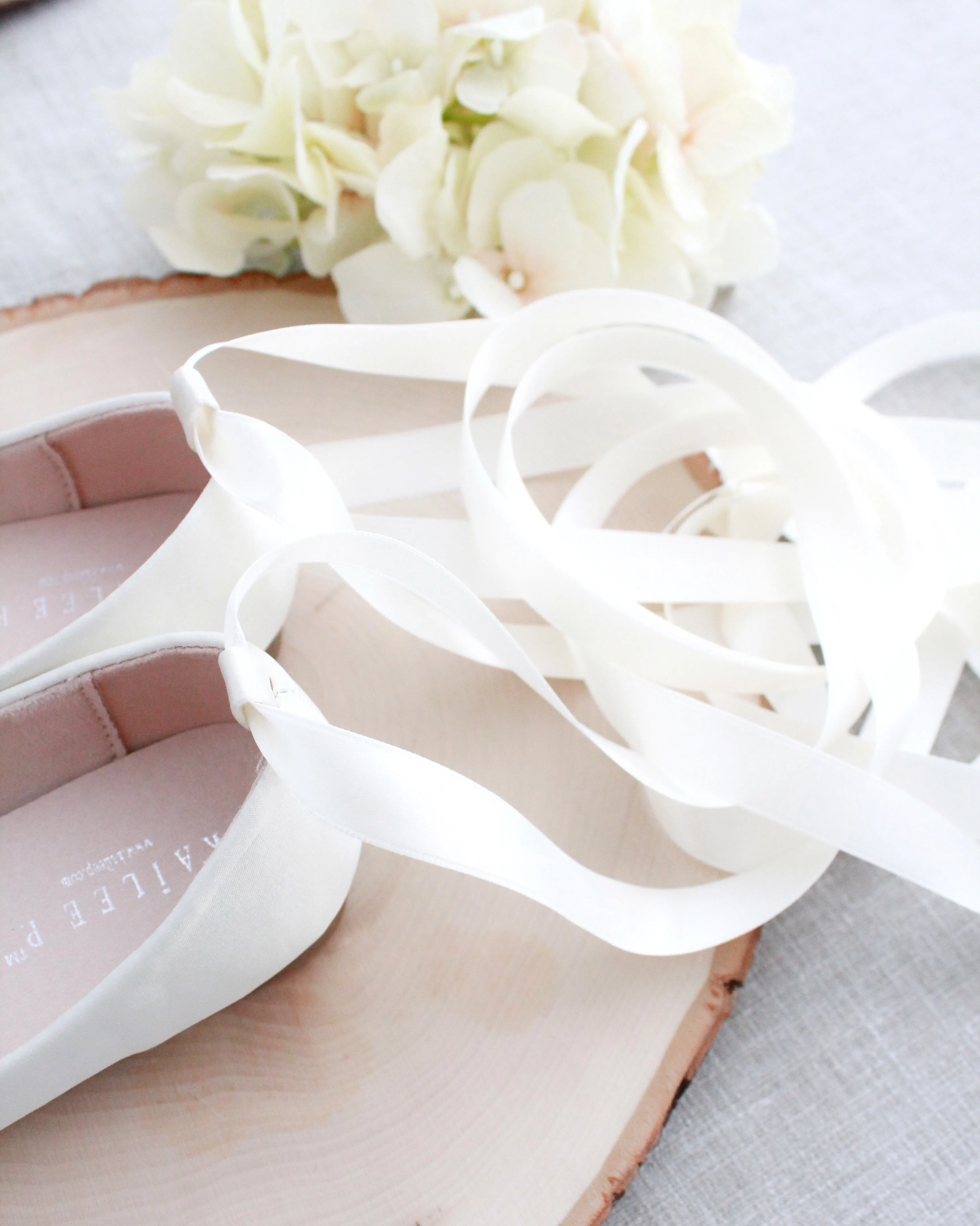 Ivory Satin Ankle Tie or Ballerina Lace Up - Buy now!