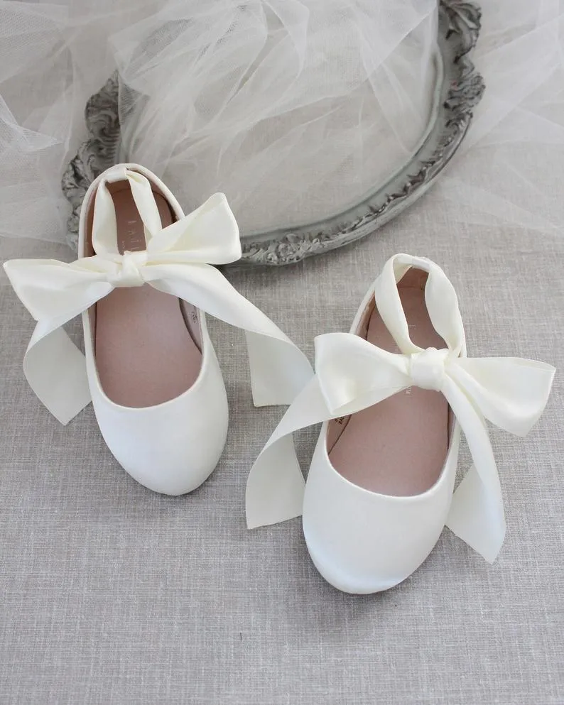 Ivory Satin Ankle Tie or Ballerina Lace Up - Buy now!