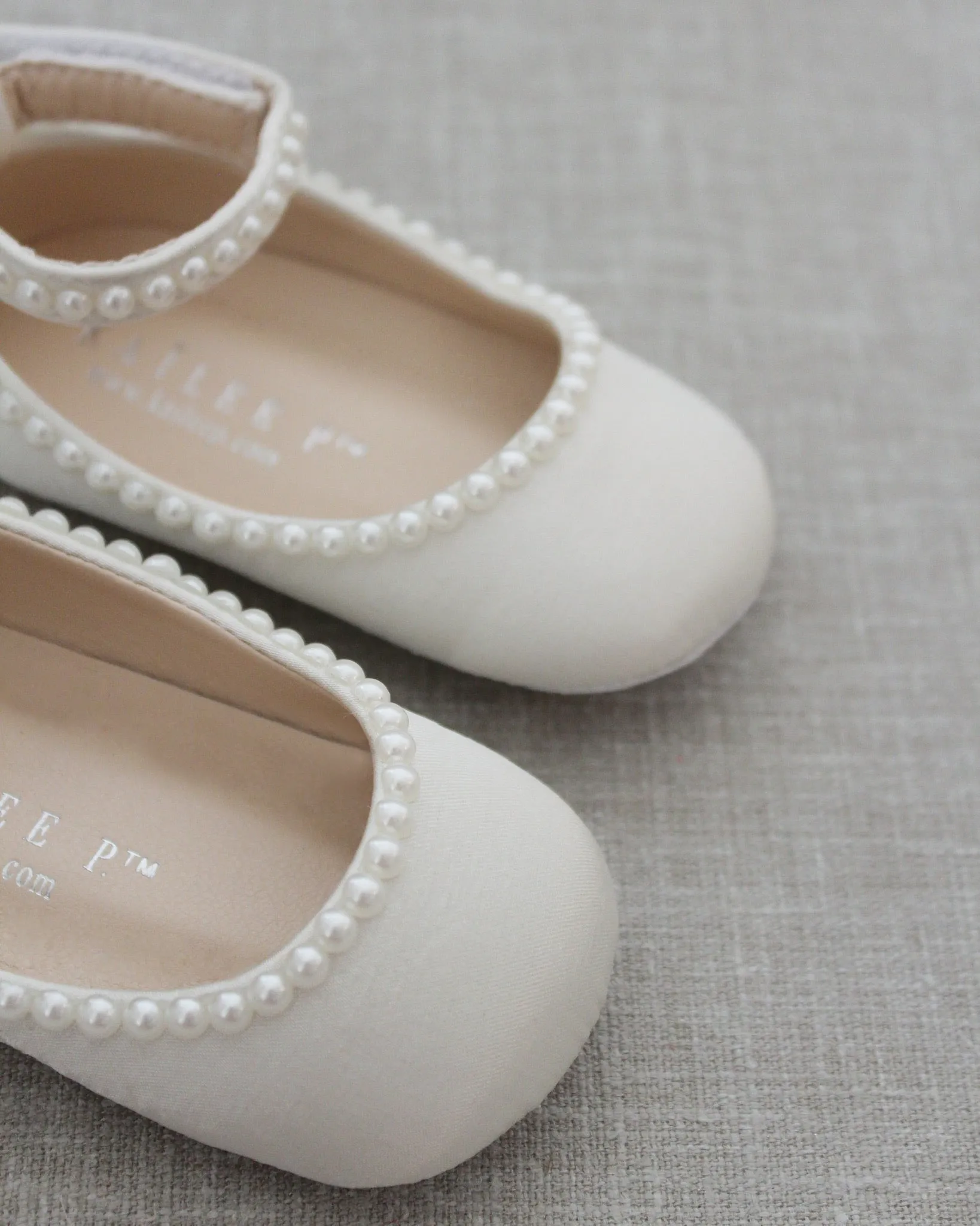 Ivory Satin Pearl Flats