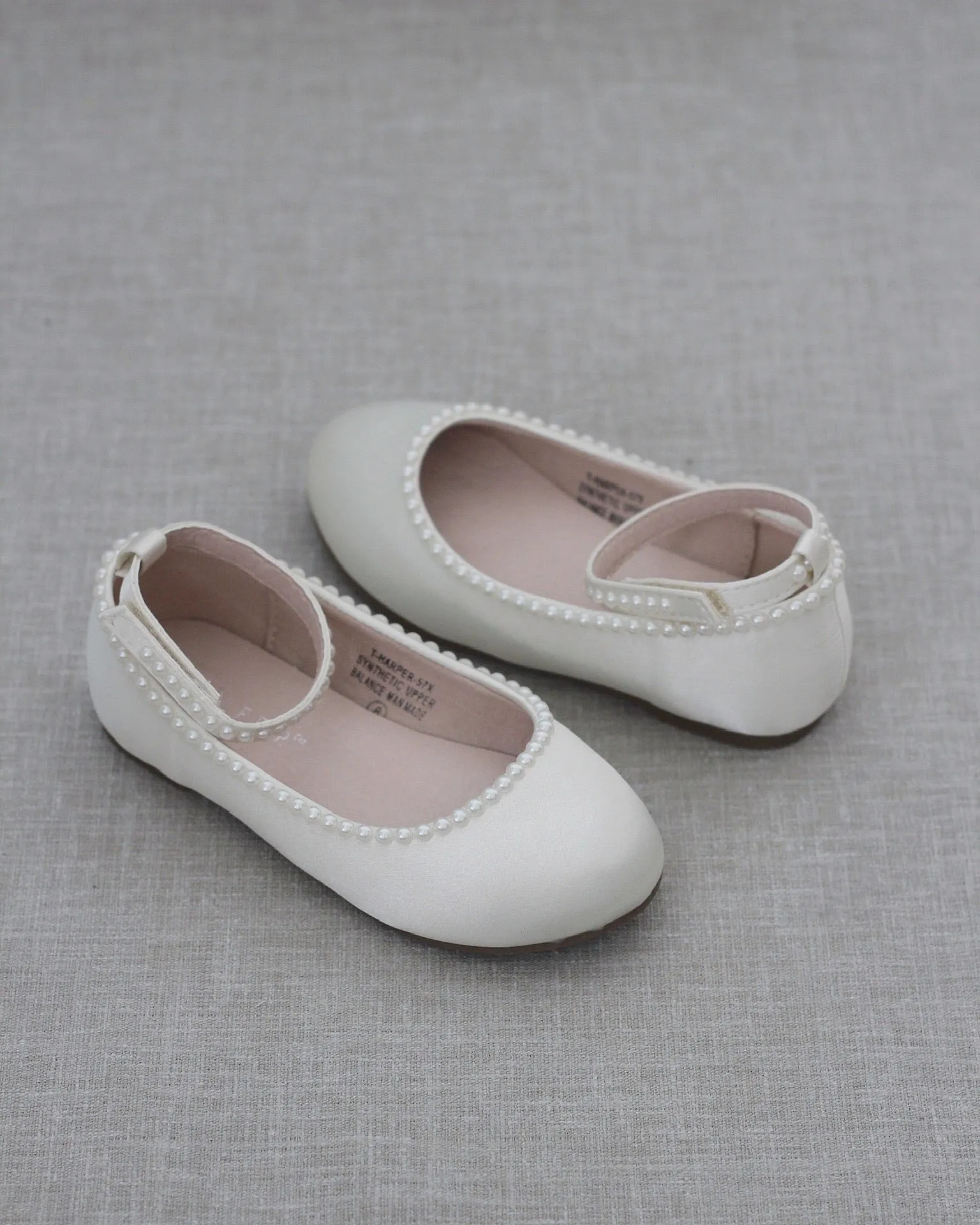 Ivory Satin Pearl Flats