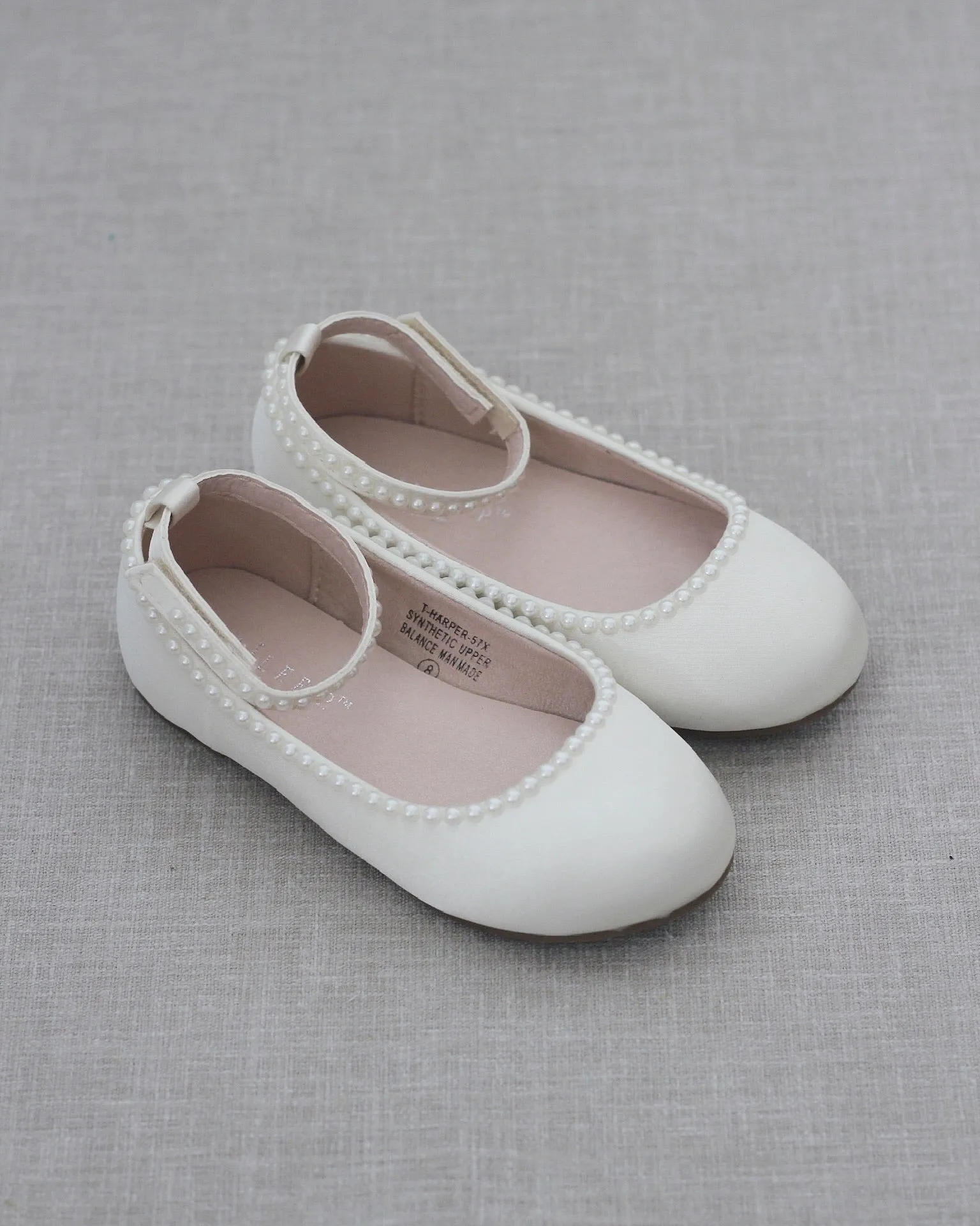 Ivory Satin Pearl Flats