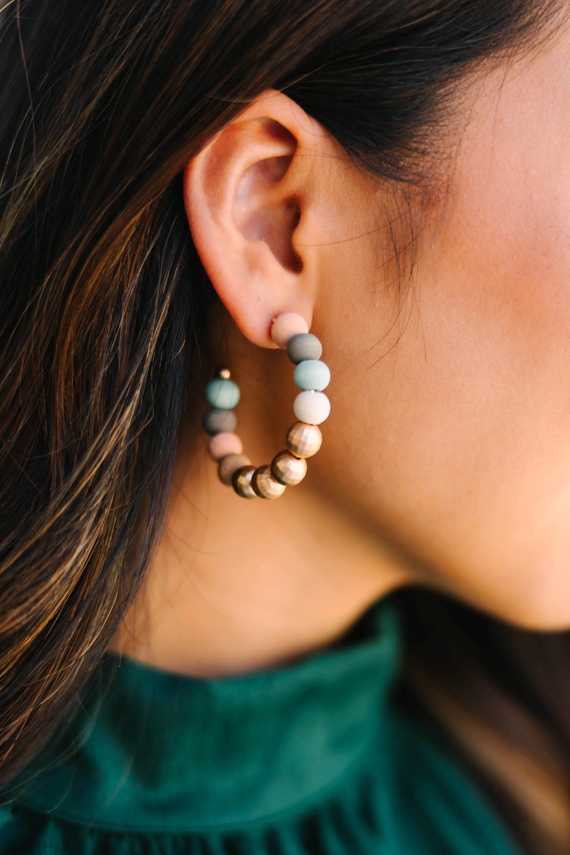 Joy Mint Beaded Earrings