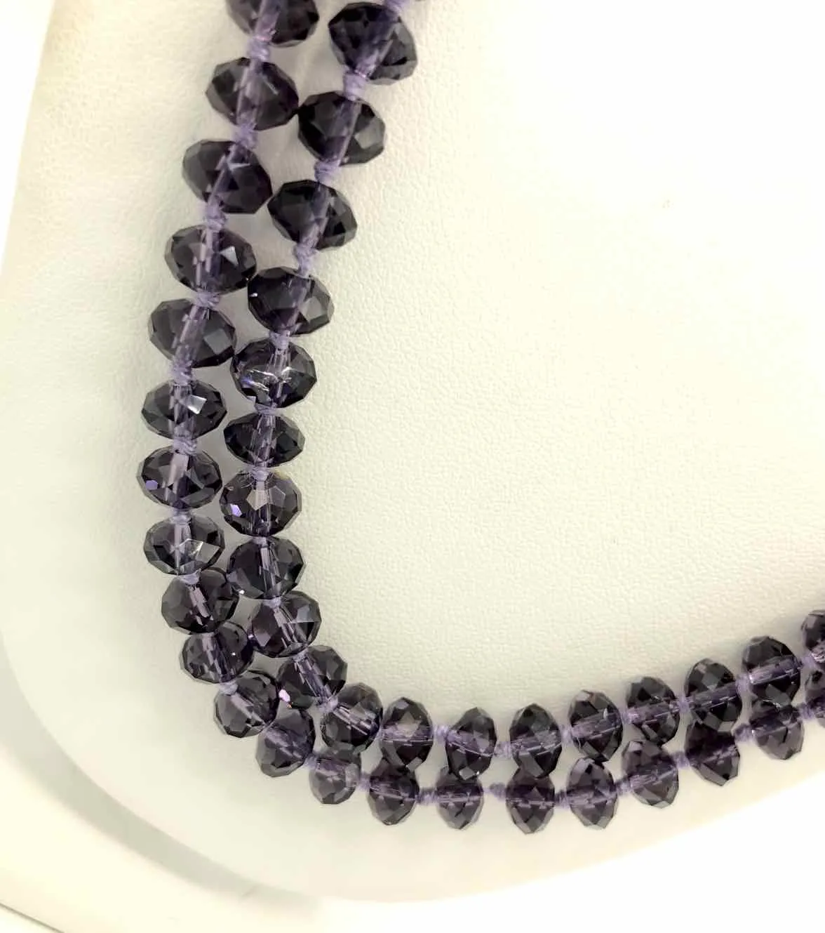 KH STUDIO Purple Goldtone Crystal Beaded Necklace