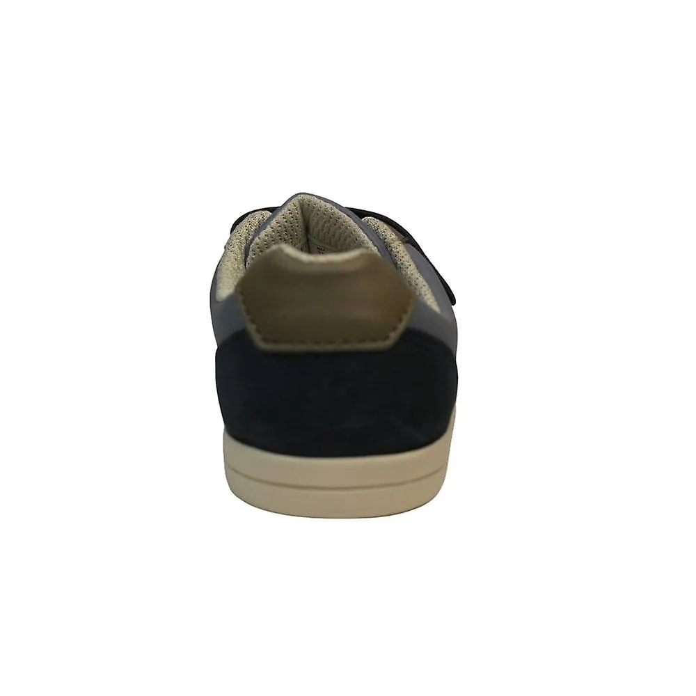 Kids Clarks Den Stripe Toddler | Navy Combi | Childrens Rip Tape Shoes