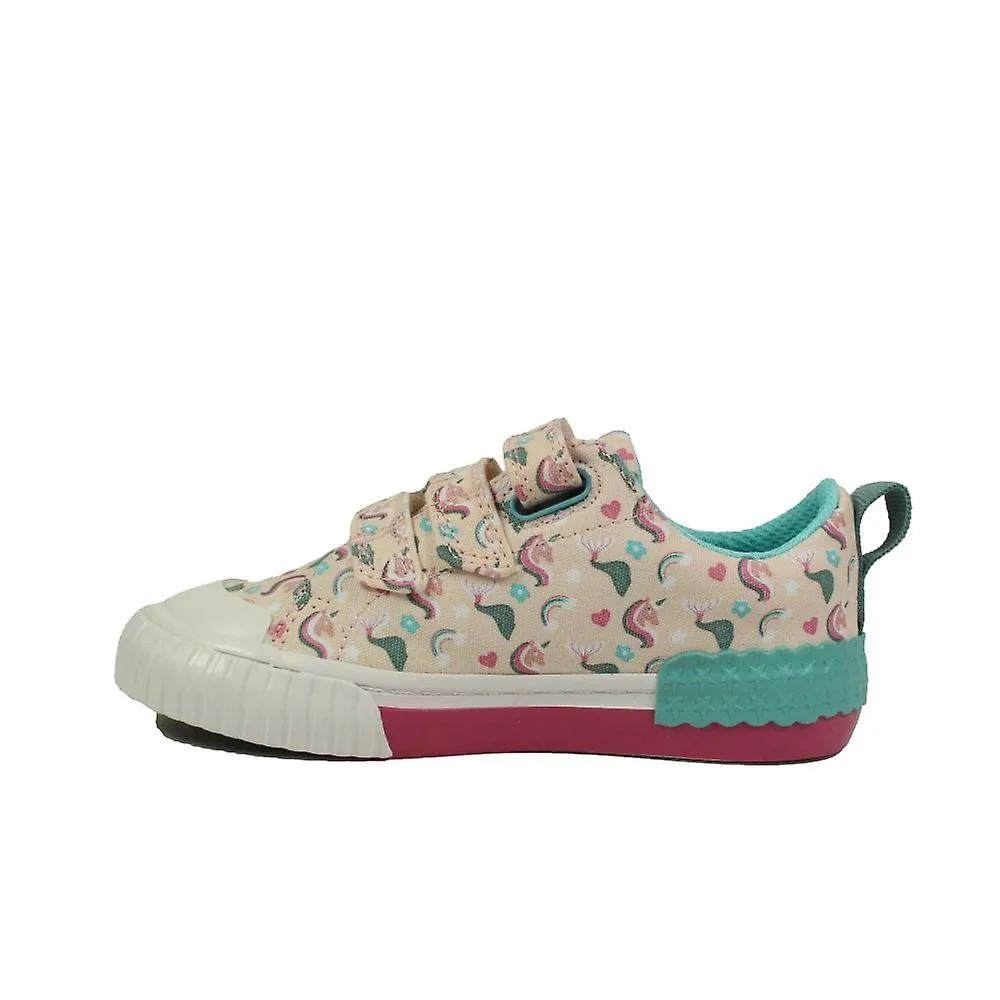 Kids Clarks Foxing Myth Kids | Pink Multi | Childrens Riptape Shoes