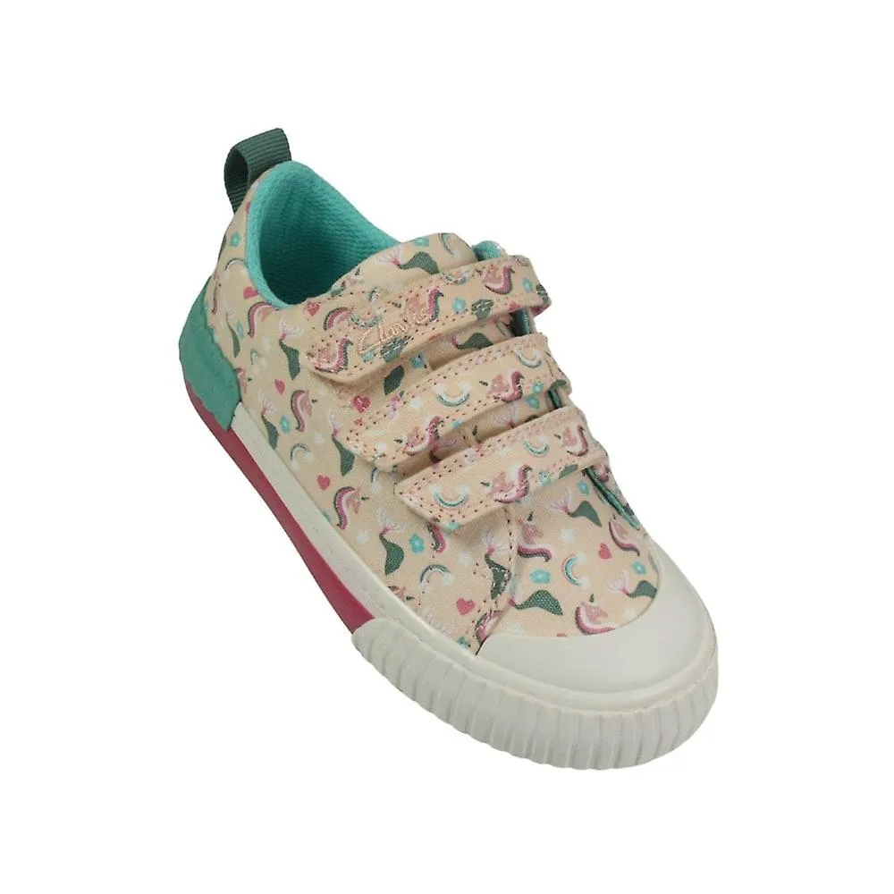 Kids Clarks Foxing Myth Kids | Pink Multi | Childrens Riptape Shoes