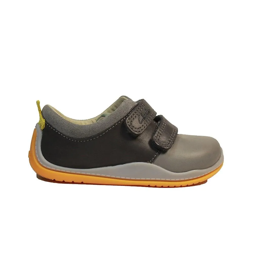 Kids Clarks Noodle Fun Toddler | Grey/Green Combi | Childrens First Shoes