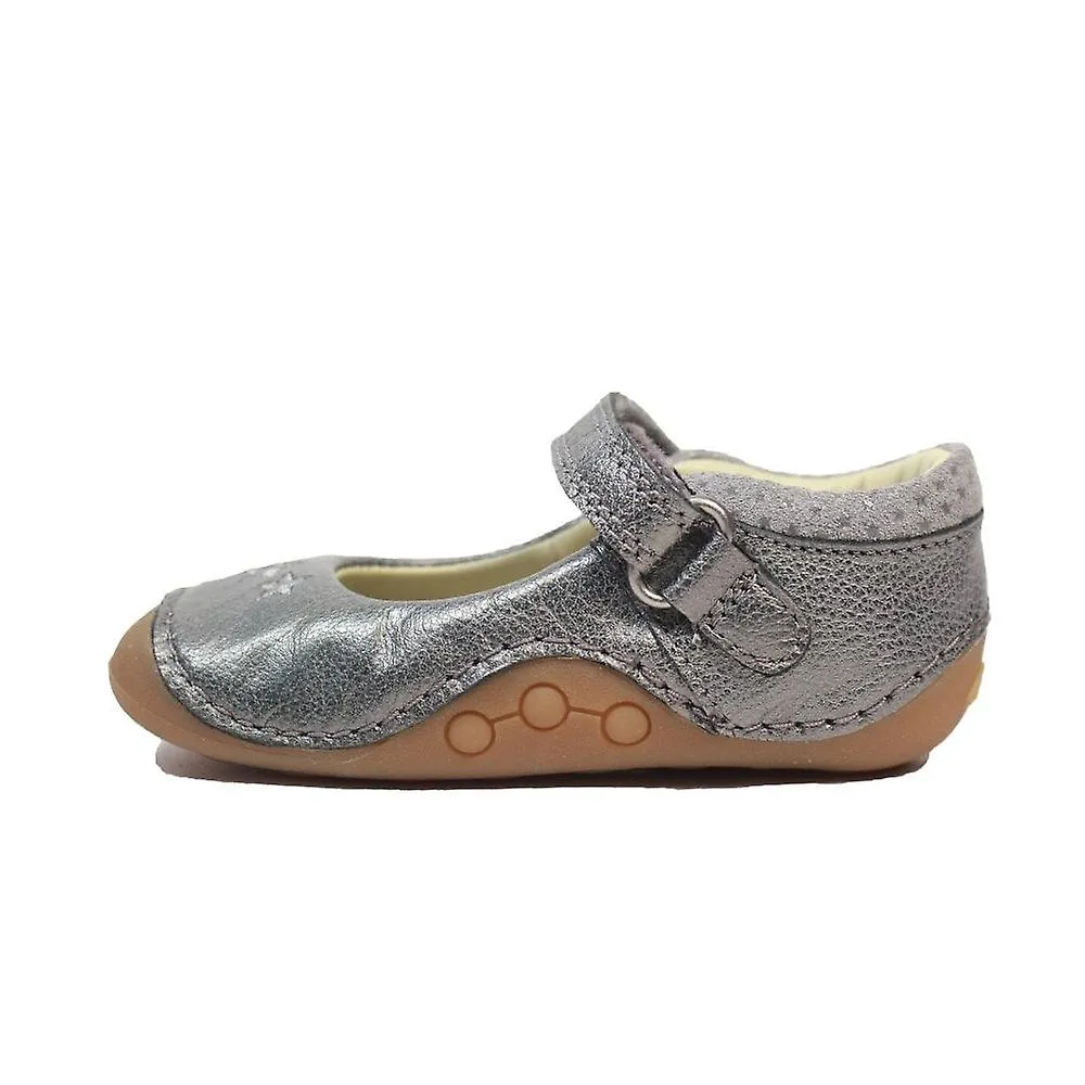 Kids Clarks Tiny Cosmo Toddler | Gun Metal Leather | Childrens Pre Walker Shoes