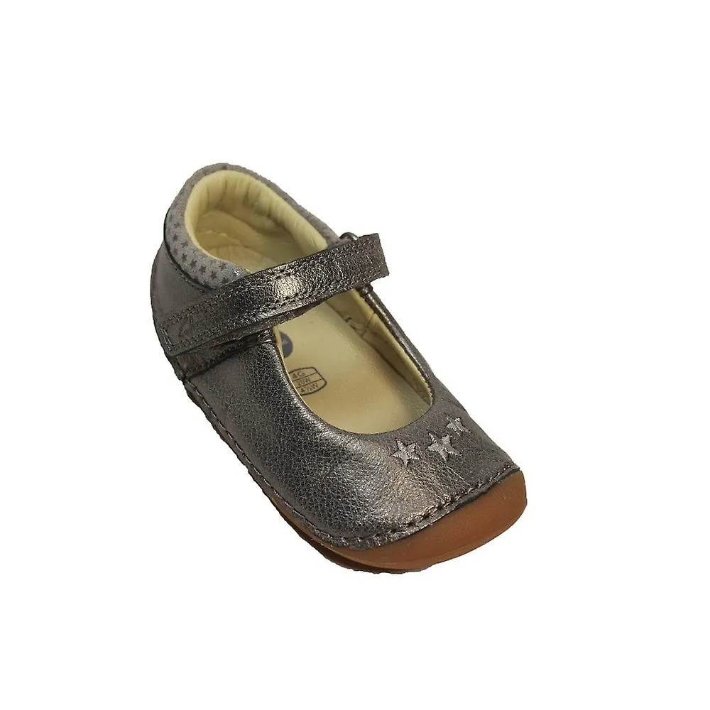 Kids Clarks Tiny Cosmo Toddler | Gun Metal Leather | Childrens Pre Walker Shoes