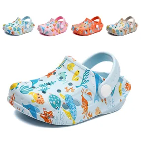 Kids Clogs Boys Girls Toddler Slip on Slide Garden Shoes Cartoon Beach Pool Kids Clog Sandals Slippers -GSL