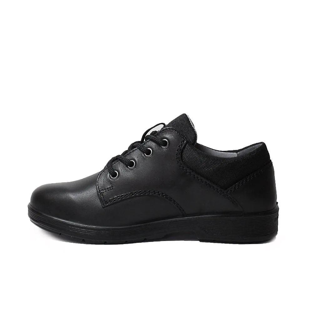 Kids Ricosta Harry | Black Leather | Medium Width | Boys Lace Up School Shoes