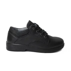 Kids Ricosta Harry | Black Leather | Medium Width | Boys Lace Up School Shoes