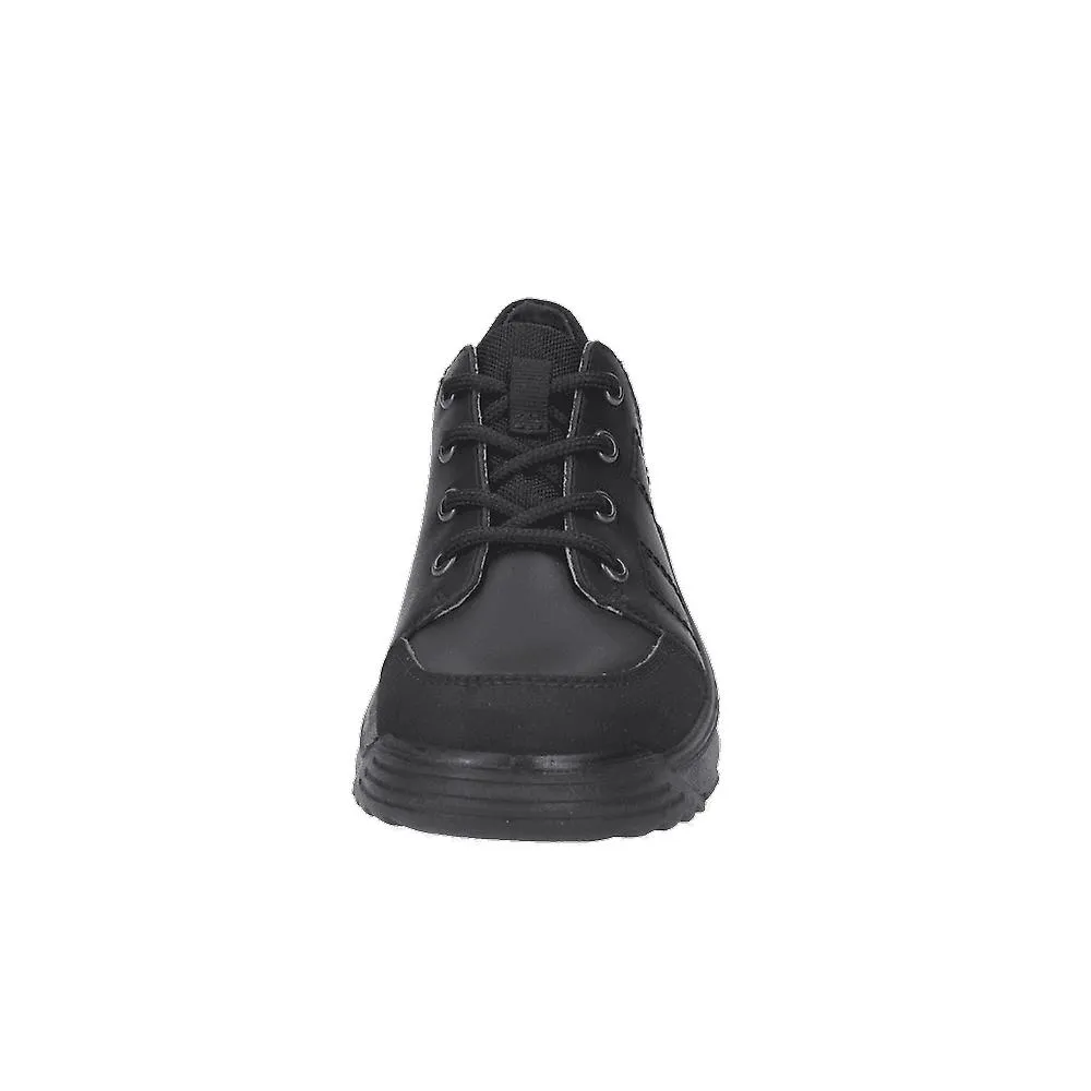 Kids Ricosta Nate | Black Leather | Wide Width | Boys Lace Up School Shoes