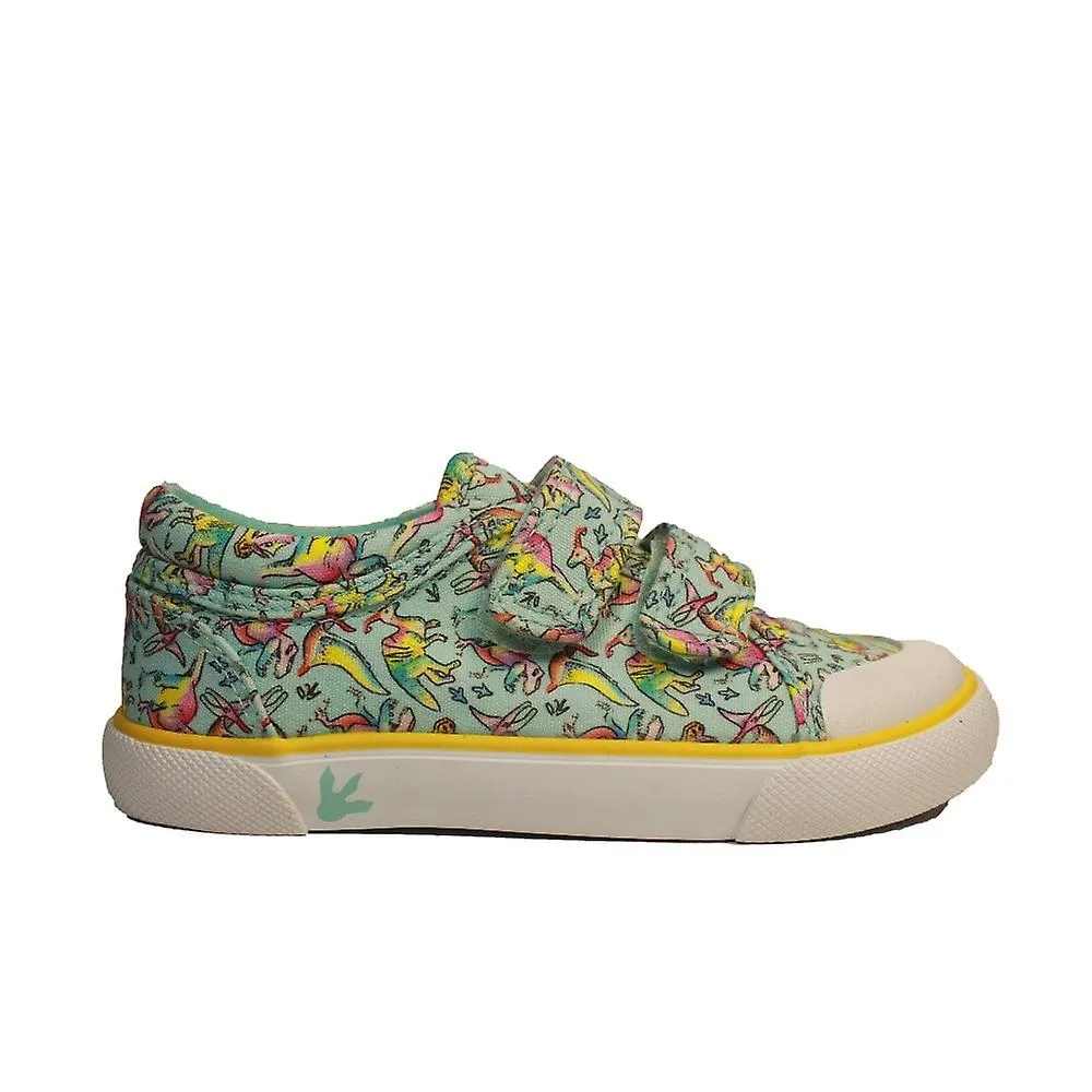 Kids Start-Rite Dino-Mite | Multi Canvas | Childrens Rip Tape Shoes