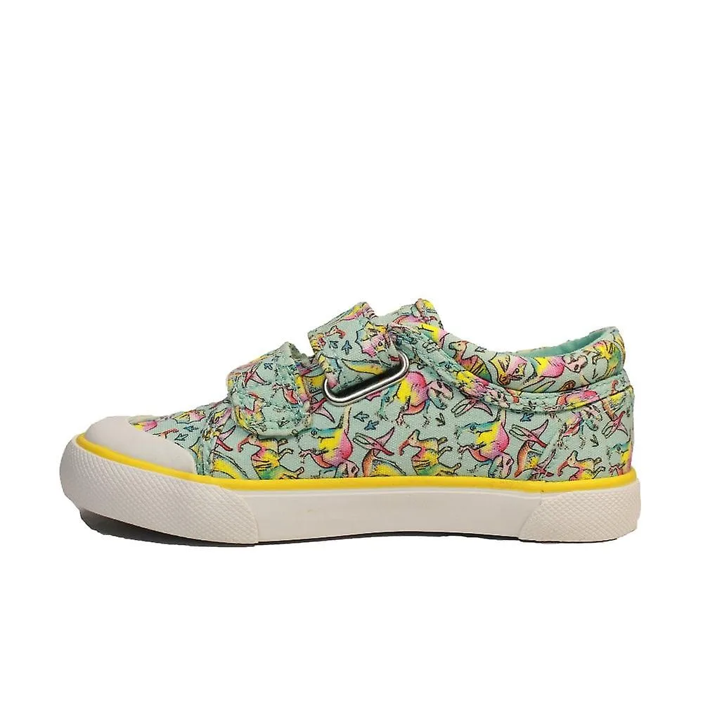 Kids Start-Rite Dino-Mite | Multi Canvas | Childrens Rip Tape Shoes