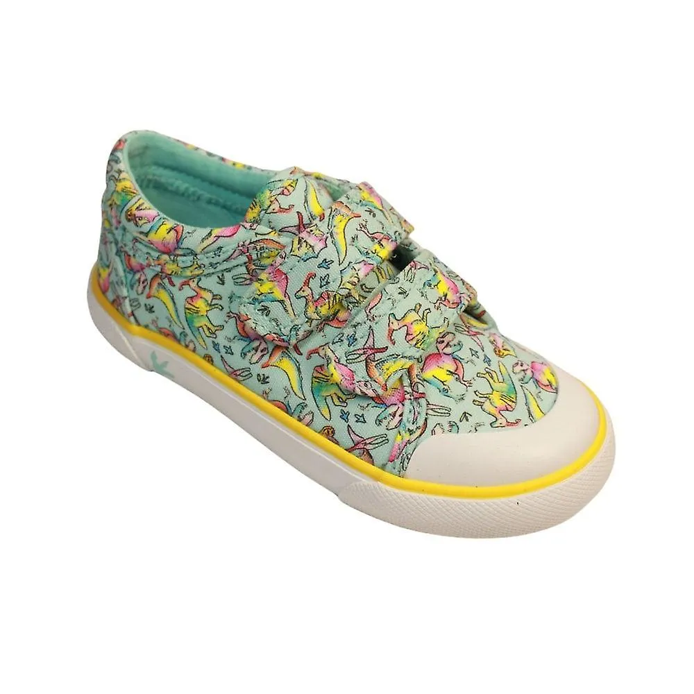 Kids Start-Rite Dino-Mite | Multi Canvas | Childrens Rip Tape Shoes