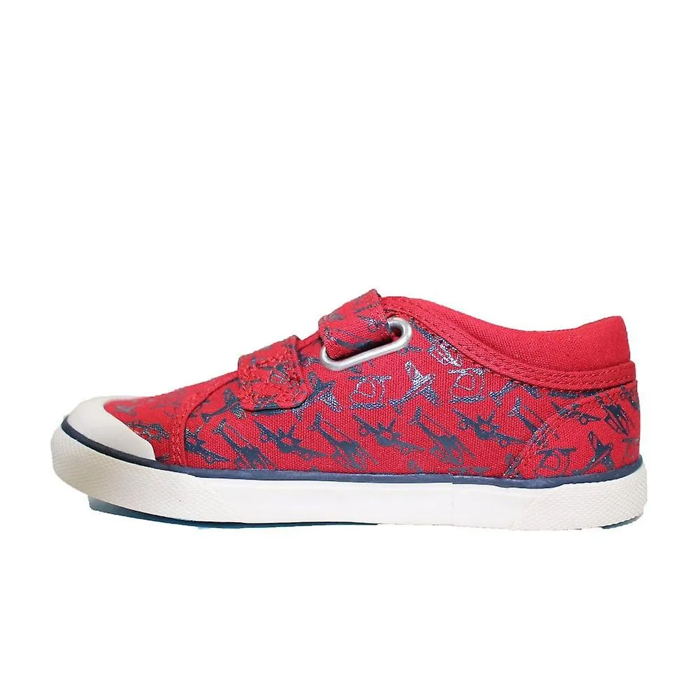 Kids Start-Rite Zoom |Red Canvas | Childrens Rip Tape Shoes