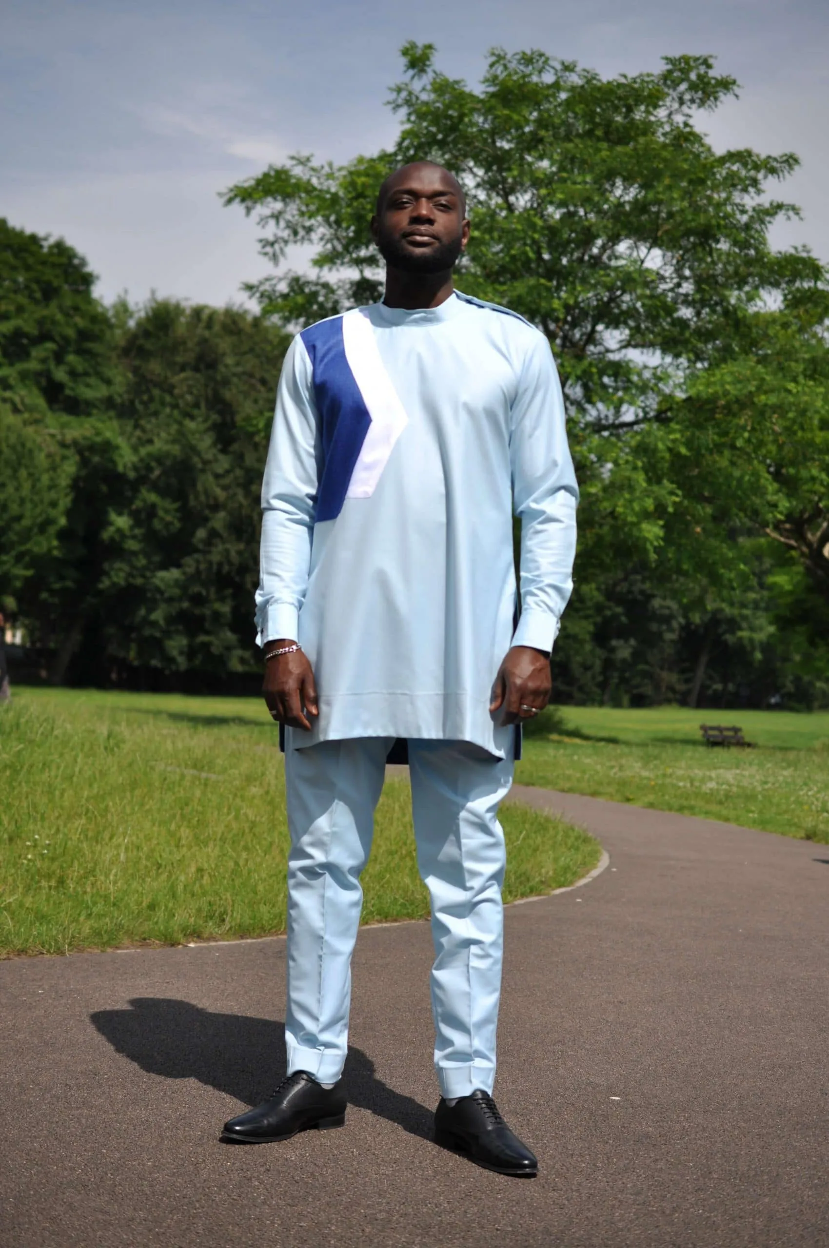 Kwadzo Blue African Men’s Suit - African Clothing Store | JT Aphrique