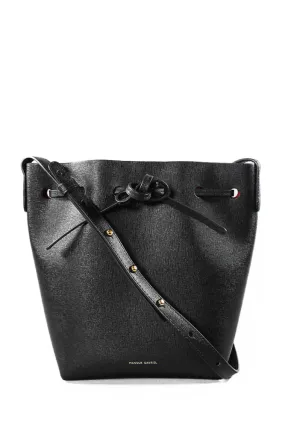 Mansur Gavriel Black Leather Bucket Bag + Shoulder Strap