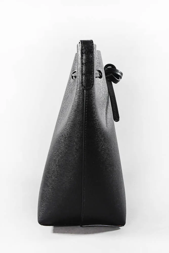 Mansur Gavriel Black Leather Bucket Bag + Shoulder Strap