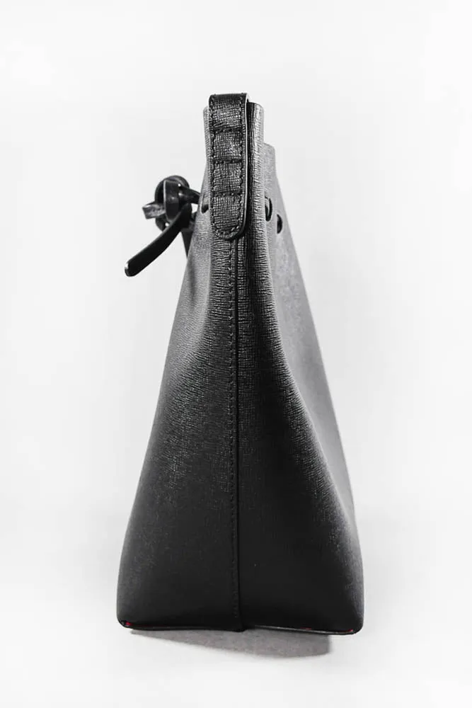 Mansur Gavriel Black Leather Bucket Bag + Shoulder Strap